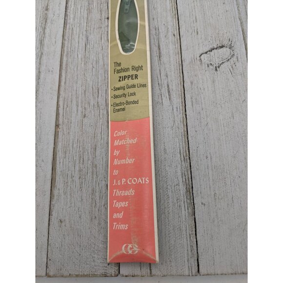 Vintage J&P Coats Neck Opening Metal Zipper 18" Almond Green 164-A - Picture 3 of 4